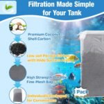8-Pack A1384 Activated Carbon Filter Inserts Compatible with Aqua Clear 50/Fluval 50 Aquarium, Charcoal Media Bags Fit 20-50 Gallon Freshwater and Saltwater Tanks - Image 6