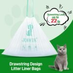 Drawstring Litter Box Liners Compatible with Robot, Heavy Duty Self-Cleaning Litter Boxes Waste Drawer Liners Replacement Bags (50pcs) - Image 3