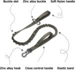 EXCELLENT ELITE SPANKER Bungee Dog Leash Tactical Nylon Adjustable Tactical Leash for Dogs Quick Release Elastic Leads Rope with 2 Control Handle(Ranger Green) - Image 4