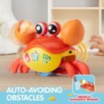Play-Act Crawling Crab Baby Toy, Interactive Musical Crab with Intelligent Sensor & Auto-Avoiding Obstacles, Tummy Time Toy with Lights and Buttons, Gift for Toddlers Learning to Crawl - Image 5