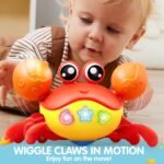 Play-Act Crawling Crab Baby Toy, Interactive Musical Crab with Intelligent Sensor & Auto-Avoiding Obstacles, Tummy Time Toy with Lights and Buttons, Gift for Toddlers Learning to Crawl - Image 6