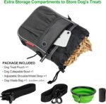 Dog Treats Pouch Pets Walking Bag, Treat Tote Carry Kibble Snacks Toys for Training Reward Walking, Grey - Image 5