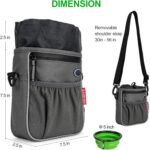 Dog Treats Pouch Pets Walking Bag, Treat Tote Carry Kibble Snacks Toys for Training Reward Walking, Grey - Image 6
