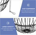 2pcs Black Metal Hanging Suet Feeder Basket with Stainless Steel Food Ball Cage for Outdoor Bird - Image 4