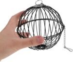 2pcs Black Metal Hanging Suet Feeder Basket with Stainless Steel Food Ball Cage for Outdoor Bird - Image 5