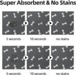 Dog Cat Food Mat Pet Bowl Mat Absorbent No Stains Quick Dry-Innovative Pet Dog Cat Accessories Supplies-Water Dispenser Mat for Messy Drinkers-Dark Grey with Bone Pattern 16"x24" - Image 4