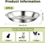 2Pcs 6.3 inch Stainless Steel Cat Bowls, Shallow Wide Flat Whisker Friendly Cat Food Water Dishes Bowls Large Dishes for Cats Dogs - Image 3