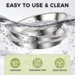 2Pcs 6.3 inch Stainless Steel Cat Bowls, Shallow Wide Flat Whisker Friendly Cat Food Water Dishes Bowls Large Dishes for Cats Dogs - Image 5