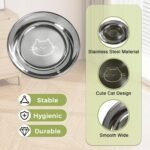 2Pcs 6.3 inch Stainless Steel Cat Bowls, Shallow Wide Flat Whisker Friendly Cat Food Water Dishes Bowls Large Dishes for Cats Dogs - Image 6