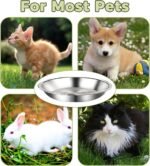 2Pcs 6.3 inch Stainless Steel Cat Bowls, Shallow Wide Flat Whisker Friendly Cat Food Water Dishes Bowls Large Dishes for Cats Dogs - Image 8