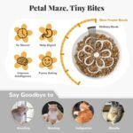 Melamine Cat Slow Feeder Bowl - Floral Maze Cat Food Dish - Flat Plate for Dry & Wet Food - Cute Kitten Bowl - Dishwasher Safe - 6.3'' W x 1'' H - 5.5 oz (160g) - Blue - Image 4