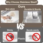 2 Pack Stainless Steel Litter Boxes,Metal Litter Boxes with Lid High Sides, Extra Large Top Entry Kitty Pan Tray with Lid, Non Sticky,Easy Cleaning, 50X35X20cm - Image 4