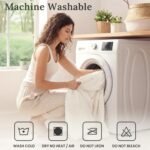 Sasttie Fluffy Comforter Set Queen 3 Pieces - Super Soft & Fuzzy Cream White Comforter Set for Winter Warm Fleece Bedding, 1 Luxury Heavy Faux Fur Down Alternative Comforter with 2 Pillow Cases - Image 8