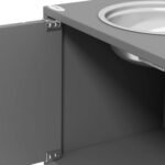 PawHut Elevated Dog Bowls for Large Dogs Pet Feeding Station with Stand, Storage, 2 Stainless Steel Food and Water Bowls, Grey, 23.6" x 11.8" x 14" - Image 10