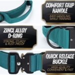 PICKLE WICKLE Tacticozy Comfort Collar - Durable High Density Nylon - Quick Release Buckle - Comfort Grip Handle - Soft Neoprene Padding - Adjustable Length (Pink, Extra Large) - Image 3