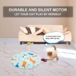 2-in-1 Rechargeable Motion Activated Interactive Cat Toys for Indoor Cats, Long Lifetime Motor Cat Chasing Toy for Exercise/Moving Butterfly/Feather Wand Kitten Toys - Image 7