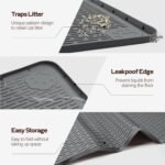 Cat Litter Mat, Extra Large 86.4 x 56cm Silicone Mat Litter Trapping Mat for Scatter Control, Soft on Kitty Paws, Easy to Clean (2 Pack, Dark Gray) - Image 4