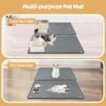 Cat Litter Mat, Extra Large 86.4 x 56cm Silicone Mat Litter Trapping Mat for Scatter Control, Soft on Kitty Paws, Easy to Clean (2 Pack, Dark Gray) - Image 7