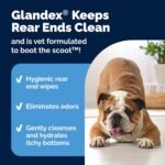 Glandex Dog Wipes Cleansing & Deodorizing Hygienic Anal Gland Grooming Wipes for All Pets - by Vetnique Labs (100ct) - Image 7