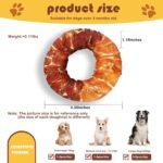 Dog Treats Rawhide Sticks Wrapped with Chicken & Duck,Pet Natural Chew 250+G(4pcs),No Artificial Flavors,Long Lasting Rawhide Rings,Fun Donut-Shaped Treats for Small & Large Dogs - Image 6