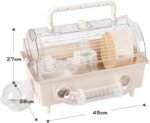 Hamster Cages Hamster cage Portable Convenient Double-Layer with Variety of Accessories(Orange) - Image 3