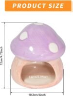 Ceramic Fish Tank Decor, Cute Mushroom House Aquarium Decorations, Betta Tank Accessory Ornament for Small Fish Goldfish Shrimp (Purple) - Image 3
