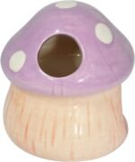 Ceramic Fish Tank Decor, Cute Mushroom House Aquarium Decorations, Betta Tank Accessory Ornament for Small Fish Goldfish Shrimp (Purple) - Image 4