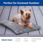 Outdoor Heated Cat Bed, Soft Pet Heating Pad with Steel-Wrapped Cord, Outside Pet Warmer for Feral Cats and Dogs, 19.7" x 15.7", 40 Watts, Gray - Image 3