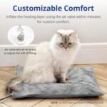 Outdoor Heated Cat Bed, Soft Pet Heating Pad with Steel-Wrapped Cord, Outside Pet Warmer for Feral Cats and Dogs, 19.7" x 15.7", 40 Watts, Gray - Image 4