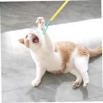 2Pcs Cat Teaser Wand Soft Silicone Cat Wand Toy 31.5" Mouse Tail Design Interactive Stick Toy with Bell Wands Exerciser - Image 5