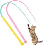2Pcs Cat Teaser Wand Soft Silicone Cat Wand Toy 31.5" Mouse Tail Design Interactive Stick Toy with Bell Wands Exerciser - Image 6