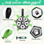 CHUKCHI Dog Toys Soccer Ball with Straps, Interactive Dog Toys for Tug of War,Puppy Birthday Gifts,Dog Water Toy,Dog Tug Toy,Durable Dog Balls for Small Medium & Large Dogs（8 inch） - Image 4