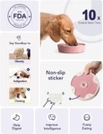 LE TAUCI Ceramic Slow Feeder Dog Bowls Small Breed, 0.6 Cups Dog Food Dish for Fast Eaters, Puzzle Bowl for Small Dogs and Cats,Bloom Pink - Image 5