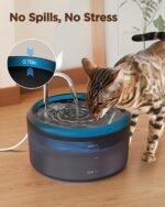 Cat Water Fountain for Cats Indoor: 2.4L Cat Fountains for Drinking - Quiet Pet Water Dispenser - Automatic Pet Watering Bowls for Cats - Black Kitten Waterer Supplies - for Small/Medium Animals - Image 4