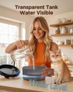 Cat Water Fountain for Cats Indoor: 2.4L Cat Fountains for Drinking - Quiet Pet Water Dispenser - Automatic Pet Watering Bowls for Cats - Black Kitten Waterer Supplies - for Small/Medium Animals - Image 7
