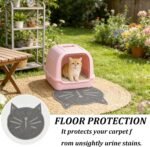 Cat Litter Mat, Non Slip Cat Face Shaped Litter Mat, Wear Resistant Feeding Pad, Home Use Tapis Litiere Chat (Grey) - Image 6