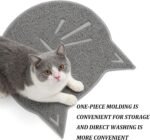 Cat Litter Mat, Non Slip Cat Face Shaped Litter Mat, Wear Resistant Feeding Pad, Home Use Tapis Litiere Chat (Grey) - Image 7
