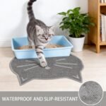 Cat Litter Mat, Non Slip Cat Face Shaped Litter Mat, Wear Resistant Feeding Pad, Home Use Tapis Litiere Chat (Grey) - Image 8