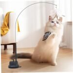 Suction Cup Cat Toy 35in Flexible Steel Cat Wand with Stand & DIY Refill Head 2-in-1 Hands-Free & Handheld Fun Teaser Toy for Indoor Home Teaser Wand - Image 8
