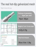 C&Xanadu 11.81INX19.69FT Rodent Wire Mesh Sheet,Welded Steel Mesh Panels,Hot Dip Galvanised Wire Netting Fence Mesh-Stop & Prevent Rat & Mouse Through. - Image 6