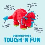 goDog Dinos Frills Squeaky Plush Dog Toy, Chew Guard Technology - Red, Large - Image 3