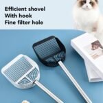 Stainless Steel Cat Litter Scoop, Long Handle Deep Shovel with Sifter, Pet Waste Scooper for Clumping Litter, Garden Soil Sand Sieve, Beach Toy, Black - Image 5