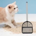 Stainless Steel Cat Litter Scoop, Long Handle Deep Shovel with Sifter, Pet Waste Scooper for Clumping Litter, Garden Soil Sand Sieve, Beach Toy, Black - Image 8