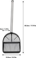 Stainless Steel Cat Litter Scoop, Long Handle Deep Shovel with Sifter, Pet Waste Scooper for Clumping Litter, Garden Soil Sand Sieve, Beach Toy, Black - Image 9