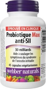 Webber Naturals Probiotic Max IBS Support, 30 Billion Active Cells, 5 Probiotic Strains, 45 Capsules, Helps Reduce Symptoms of Irritable Bowel Syndrome, Vegetarian - Image 3