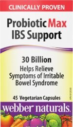 Webber Naturals Probiotic Max IBS Support, 30 Billion Active Cells, 5 Probiotic Strains, 45 Capsules, Helps Reduce Symptoms of Irritable Bowel Syndrome, Vegetarian - Image 8