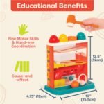 B. Toys – Whacky Ball – Pounding Toy – 4 Colorful Balls & Hammer – Pound & Play – Developmental & Educational Toy for Toddlers, Kids – 12+ Months - Image 4