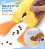 Squeaky Plush Dog Toy for All Breeds, Multifunctional Goose Dog Toy with Honking Sound, Crinkle Paper, Treat Pocket, Durable Soft Stuffed Animal for Chewing, Cuddling, Interactive Play (Yellow) - Image 5
