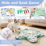 Interactive Cat Toys for Indoor, Electric Automatic Hide and Seek Cats Toy with Sound Effects for Cats Adult Kitten, 2026 New USB Rechargeable Cat Toy (with 5 * Sticks) - Image 7