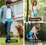 Dog Treat Pouch with Quick-Release Magnetic Closure, 3-Way Wear Treat Bags, 900D Waterproof Fabric, 4 Storage Spaces, Treat Pouch for Pet Training Walking (Blue) - Image 4